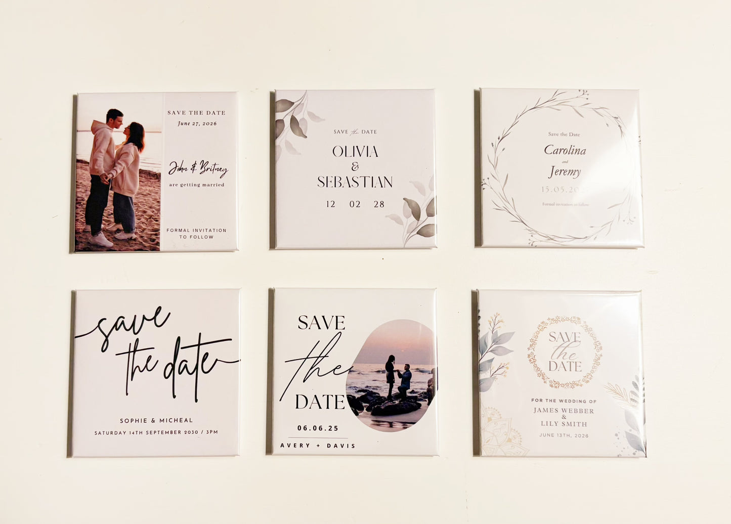 Custom Wedding Save the Date magnets 2.5" x 2.5"