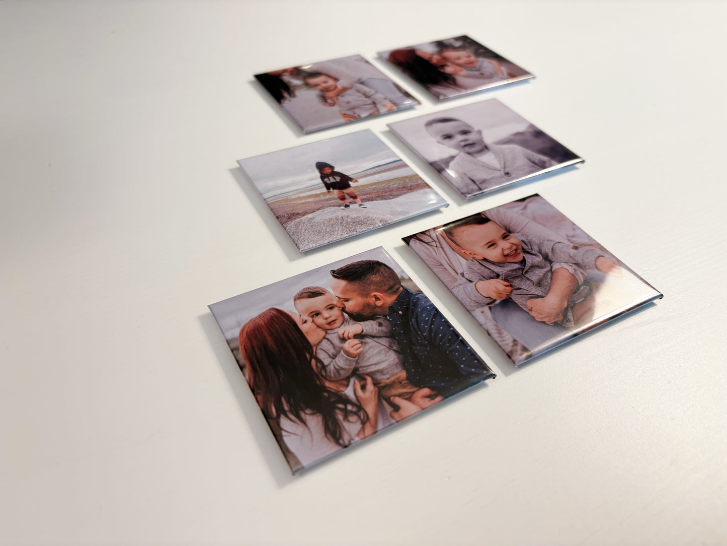 Collection of 6 personalized magnets size 2.5x2.5 inches