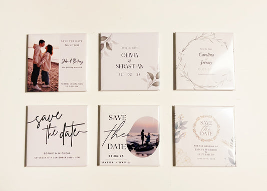 Custom Wedding Save the Date magnets 2.5" x 2.5"