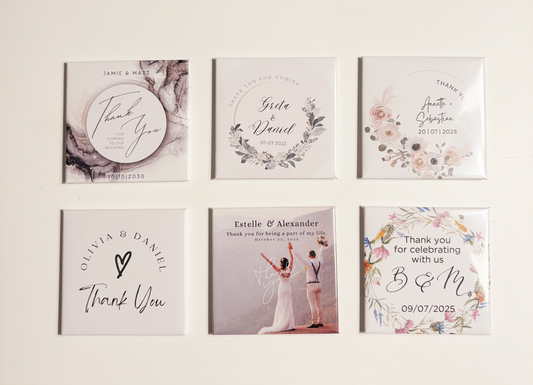 Custom Wedding Thank You magnets 2.5" x 2.5"